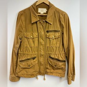 J.CREW, Woman's Classic Twill Chino Utility Jacket, Tan/ Camel, Size Large